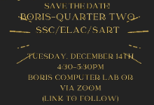 SSC/ELAC/SART Dec 14th 430-530pm