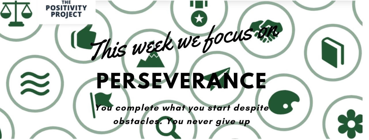 Perseverence is our Positivity Project Trait this week