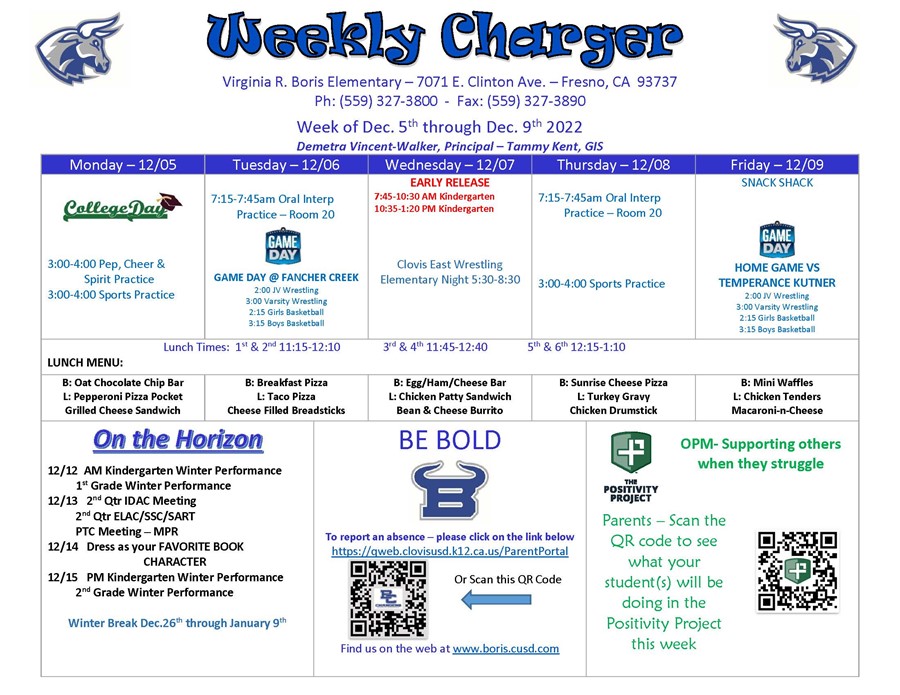 WEEKLY CHARGER 12/05/22
