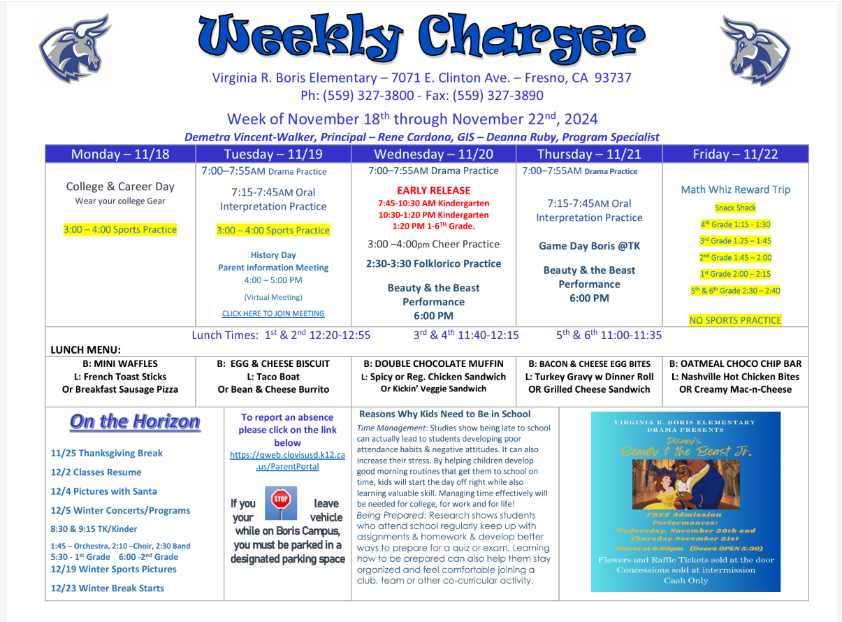 Updated WEEKLY CHARGER 11/18/2024